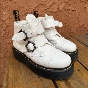 Dr. Martens White Boots with Black Accents